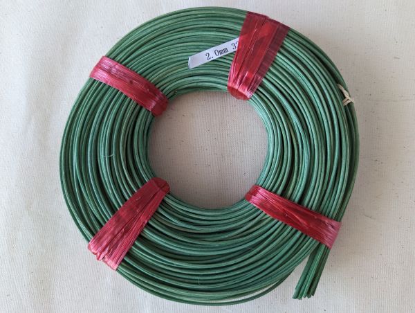 fitalia Peddigrohr 2.0 mm, 125g, Farbe grün türkis, gerollt;